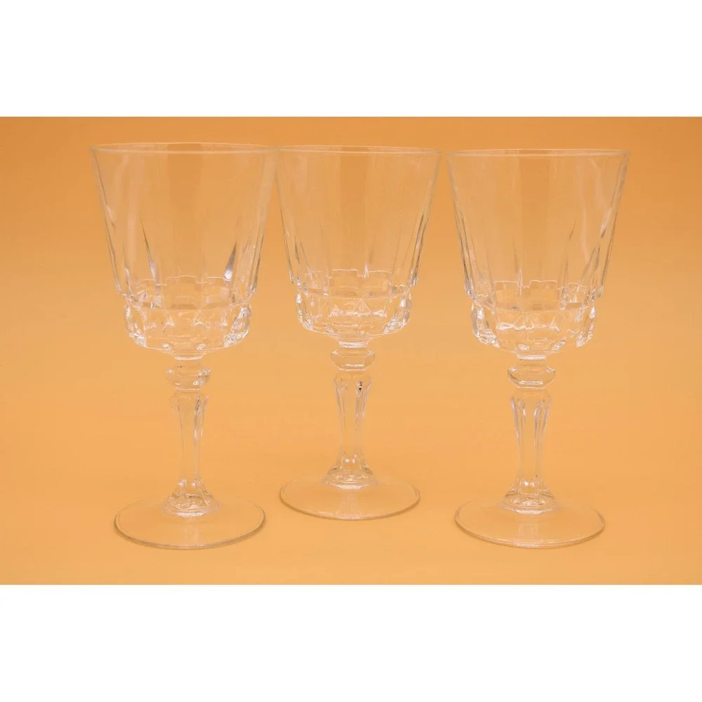 Vintage Cristal Darques Durand Chantelle Claret Wine Glass Set